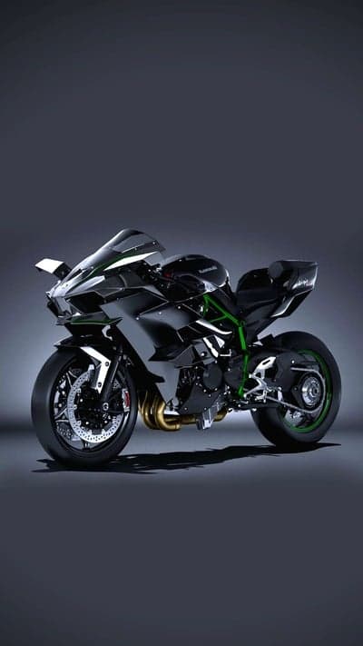 Sleek Black Kawasaki Ninja H2R Motorcycle