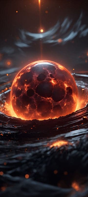 Fiery Planet Emerging from Dark Cosmic Waters