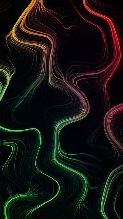 Glowing Abstract Neon Ribbon Backdrop for Mobile