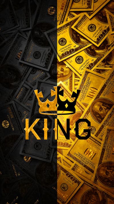 Golden King Crown and Dollar Bills Wallpaper
