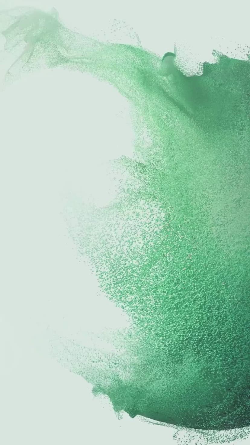 Emerald and mint green swirls intertwine with a granular texture against a bright, clean white background.