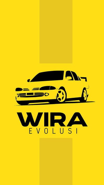 Yellow Proton Wira Evolusi Car Graphic Mobile Background