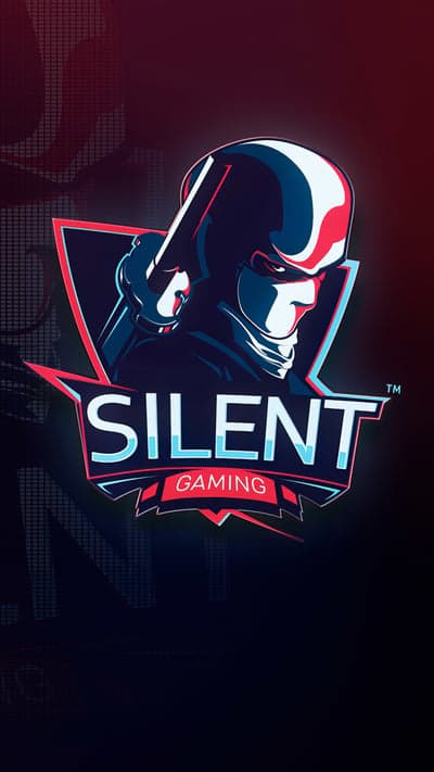 Silent Gaming Logo with Sci-Fi Warrior