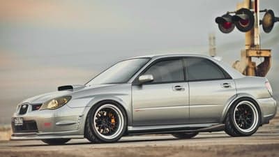 Modified Silver Subaru WRX STI Widebody Desktop Wallpaper