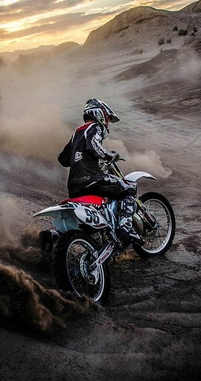 Motocross Rider Desert Sunset Action Phone Wallpaper