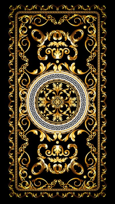 Luxurious Gold Baroque Pattern on Black Background