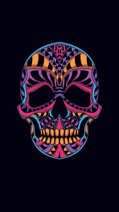 Ornate Sugar Skull Backdrop for High-Res Phone Screens
