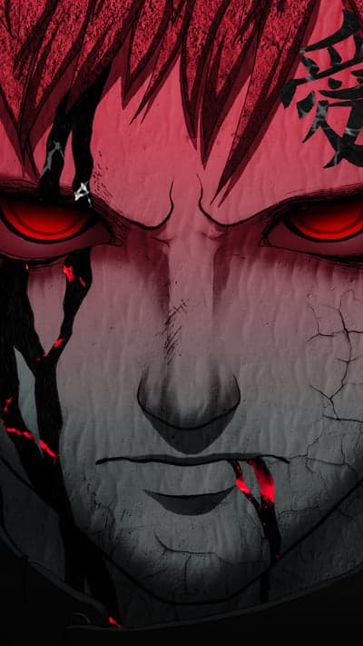 Gaara's Menacing Gaze - Crimson Eyes