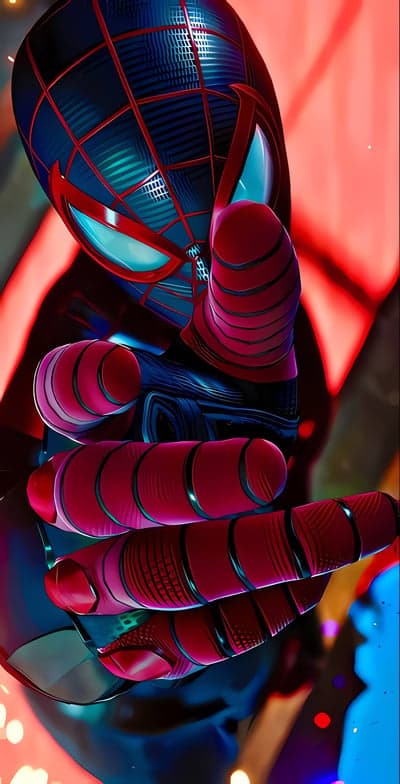 Spider-Man Miles Morales Reaching Out 4K Phone Background