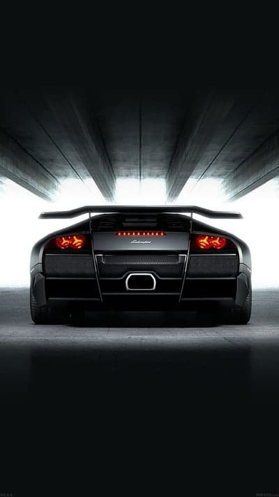 Black Lamborghini Murcielago with Red Taillights in Tunnel