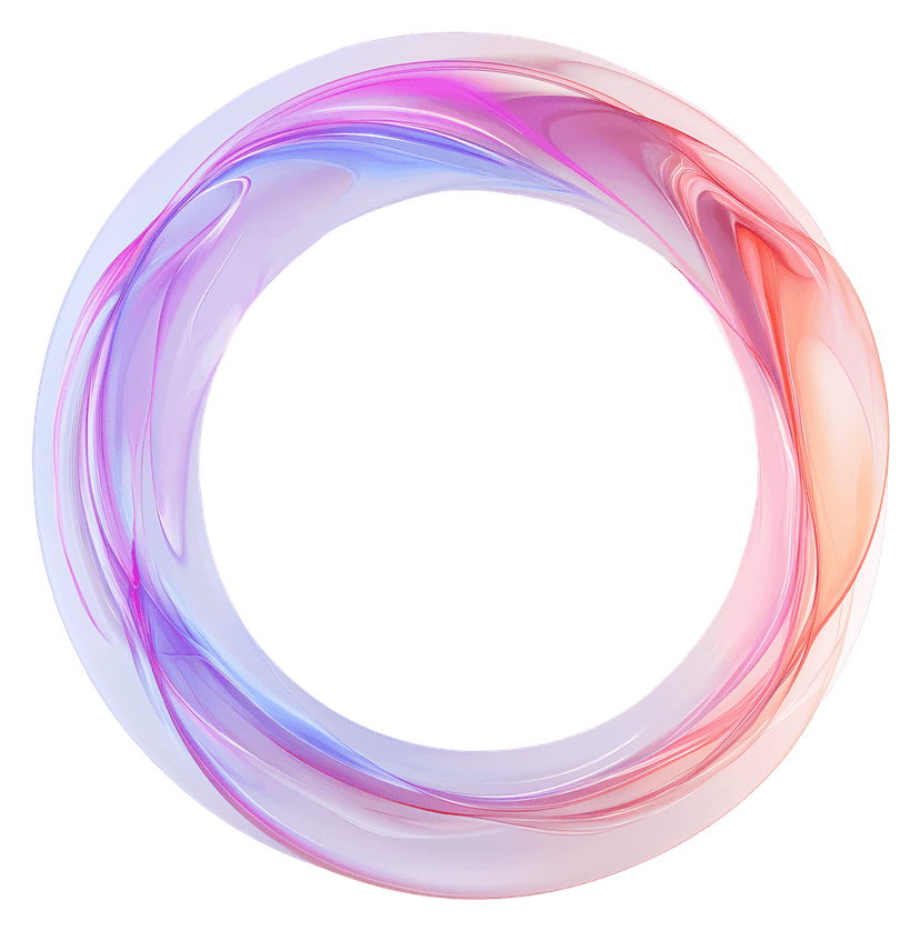 Swirling ring abstract circle featuring vibrant rainbow gradients and a smooth glossy 3d digital rendering.