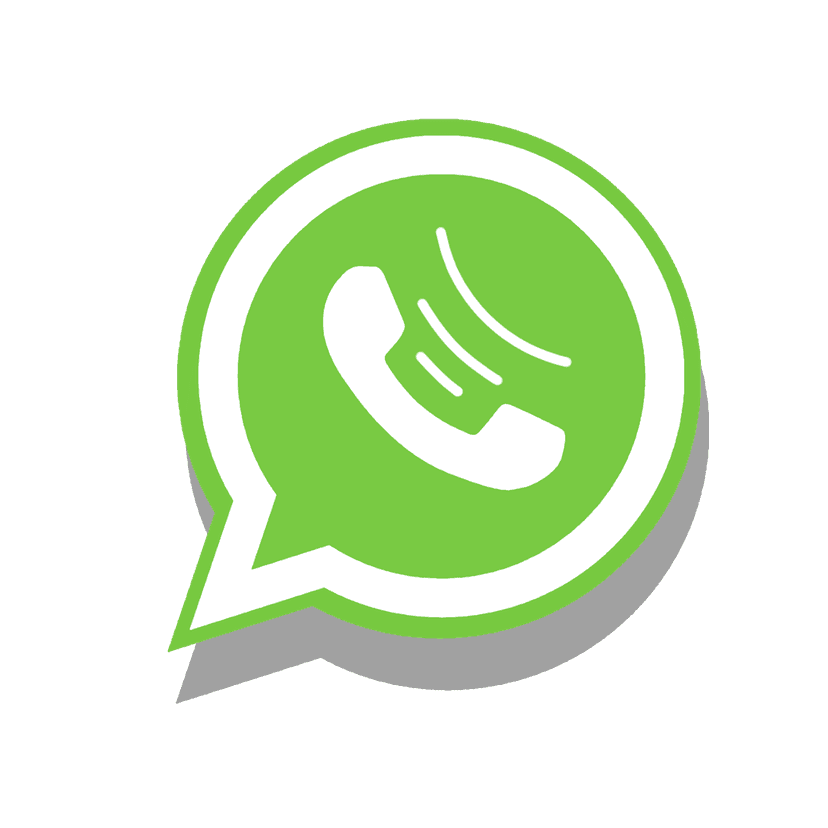 WhatsApp PNG logo featuring a white telephone handset inside a flat green circular chat bubble on transparency.