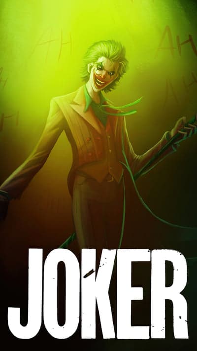 Joker Movie Poster with Green Hue and Distorted Face