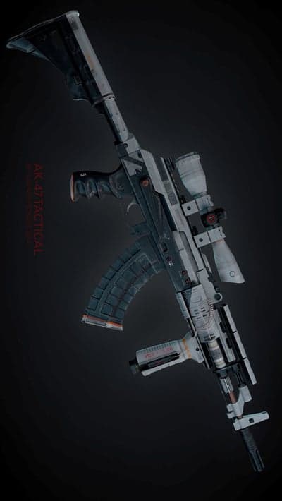 Futuristic AK-47 Tactical Rifle with Scope