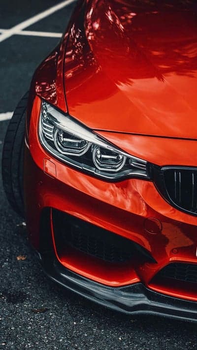 Scarlet BMW M4 Performance Car Front End Phone Backdrop
