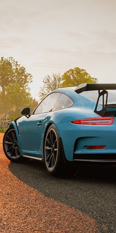 Blue Porsche 911 GT3 RS Sunset Mobile Wallpaper