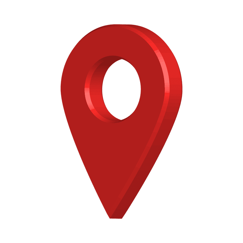 Red location marker icon featuring a solid matte teardrop shape without a center hole for clear map navigation.