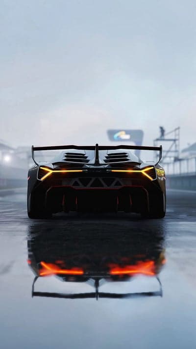 Dark Lamborghini Centenario Rear View Mobile Background
