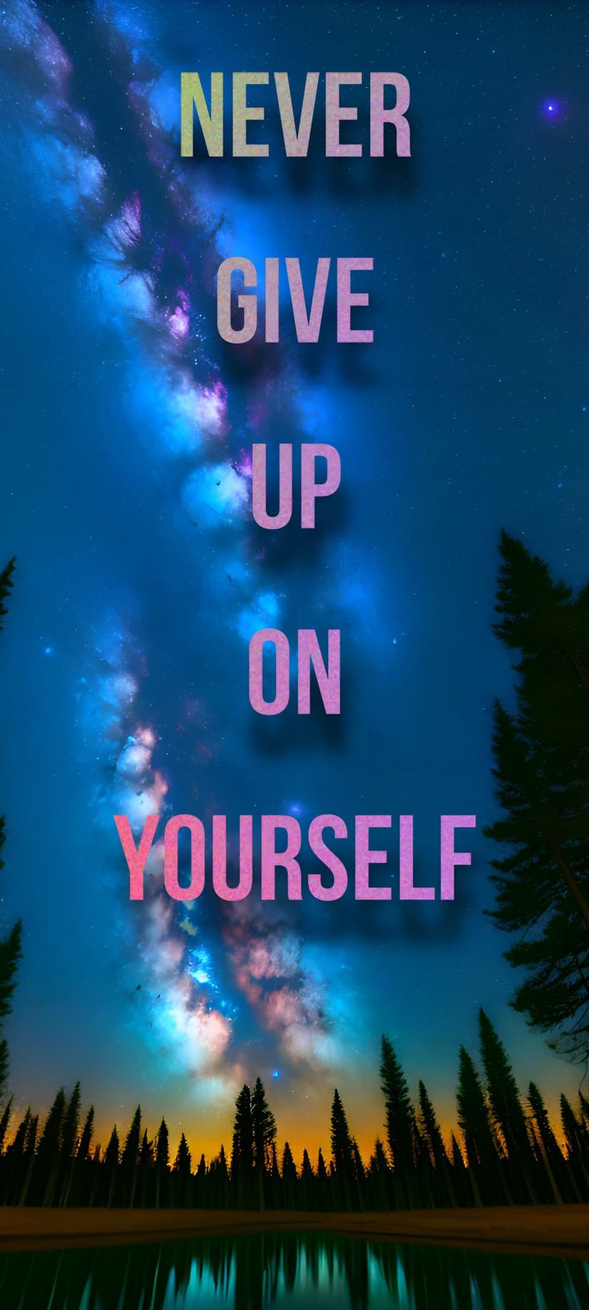 Galaxy Night Sky Quote Background for Mobile and Tablet