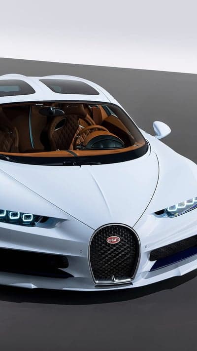 Bugatti Chiron: White Exterior, Tan Interior, Luxury Hypercar