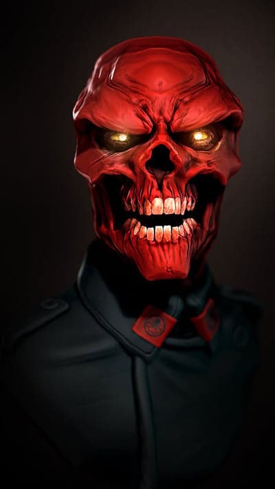 Red Skull Marvel Hydra Villain Portrait Mobile Wallpaper