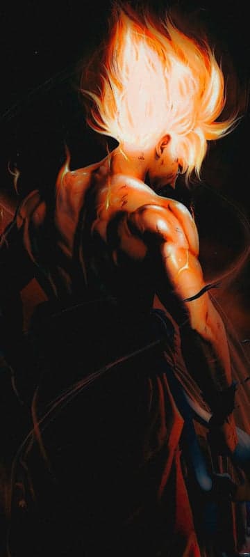 Goku Super Saiyan Fire Anime Art Wallpaper