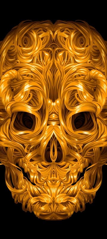 Golden Skull Art
