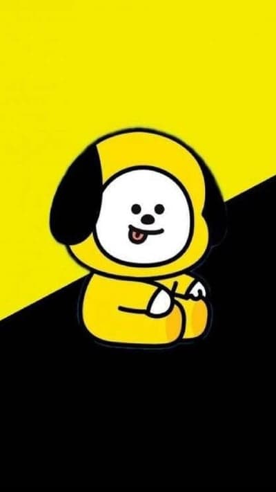 Cute Yellow Cartoon Character Black and Yellow Background