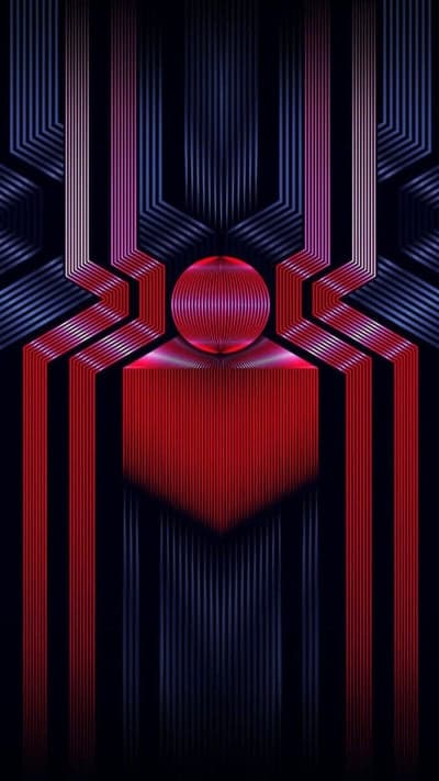 Geometric Spider-Man Emblem Red Blue Phone Background