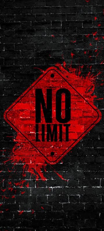 No Limit Red Splash Black Brick Graffiti Art