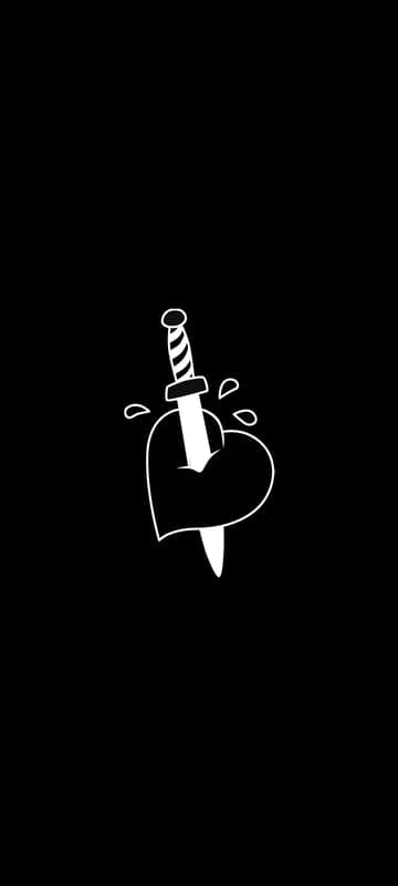 Broken Heart with Knife Tattoo Illustration