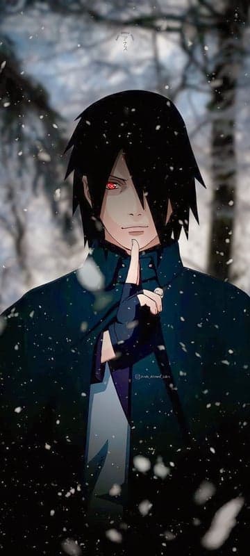 Sasuke Uchiha in Snow with Sharingan