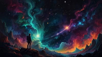 Interstellar Explorer Galaxy Nebula Portrait Wallpaper