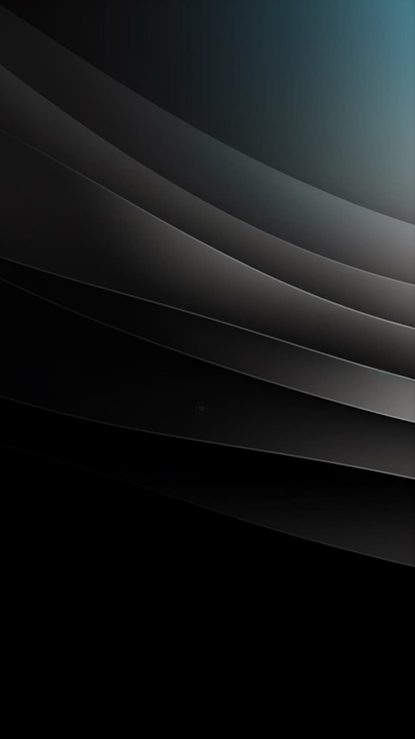 Layered geometric obsidian shapes with soft teal highlights create a deep three-dimensional vertical background.
