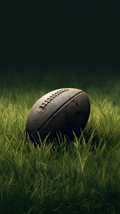 Football on Lush Green Grass Under Dark Sky