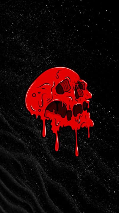 Melting Red Skull Celestial Night Sky Phone Wallpaper