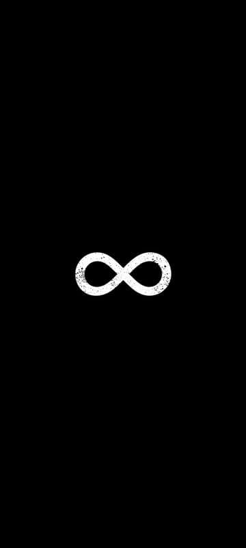 White Infinity Symbol on Black Background Wallpaper
