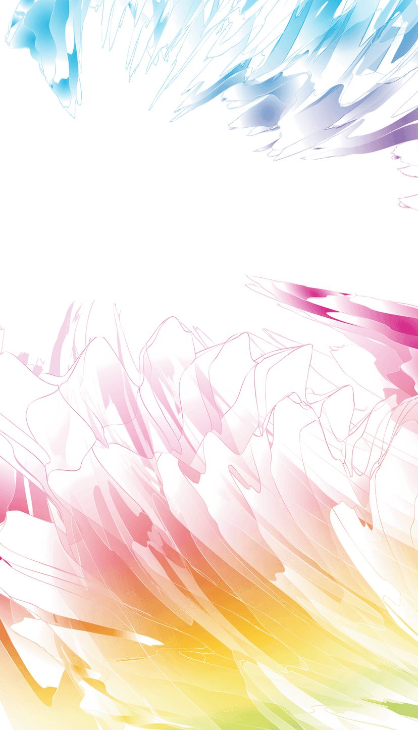 Abstract wave pattern featuring vibrant gradient curves and translucent flowing layers on a clear background.