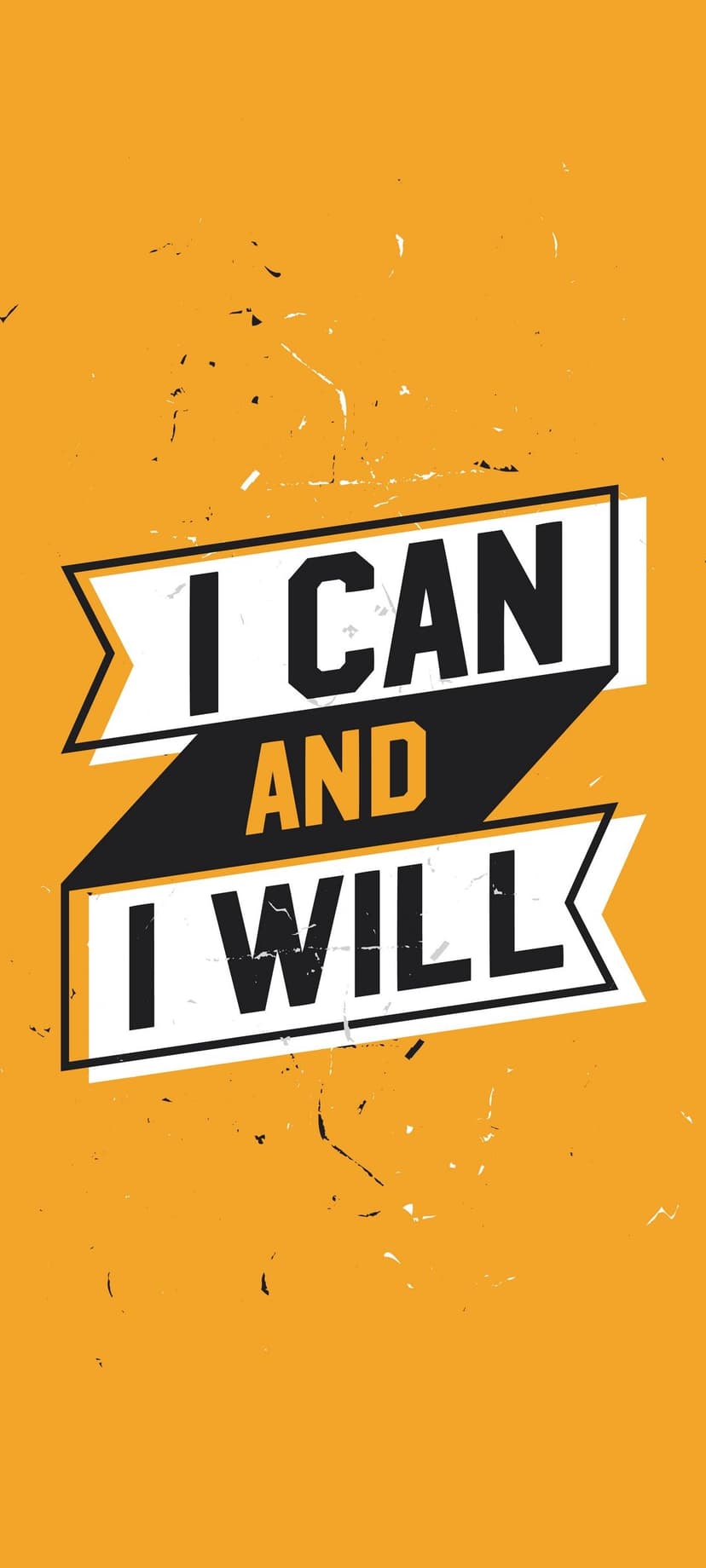 I CAN and I WILL text in bold black font centered on a gritty, textured orange surface for a vertical display.