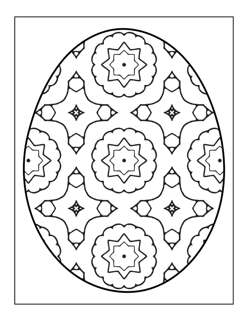 Floral mandala pattern features white symmetrical linework and star motifs on a solid black matte background.