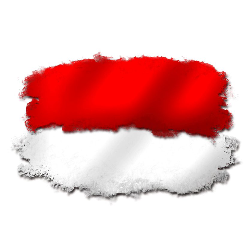 Indonesia flag waving with red and white fabric folds showcasing realistic shadows and a clean vector finish.