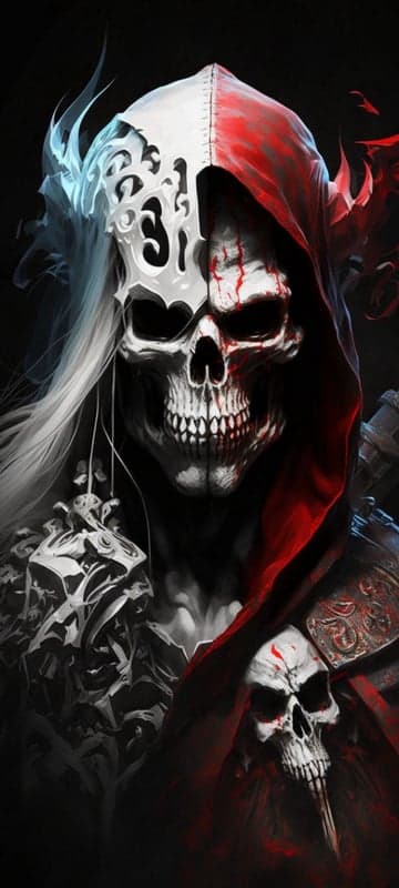 Grim Reaper with Dual Tone Hood and Skull Armor