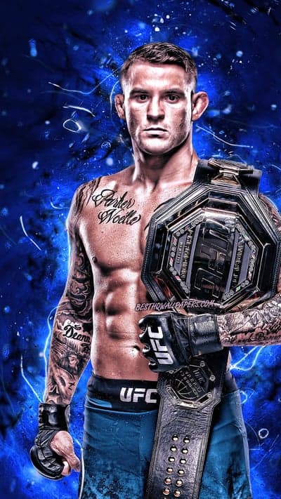 UFC Champion Dustin Poirier with Championship Belt