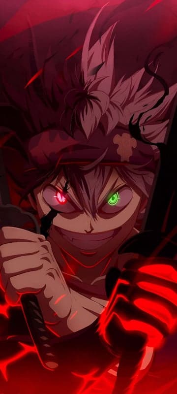 Asta's Demon Form: Intense Black Clover Anime Wallpaper