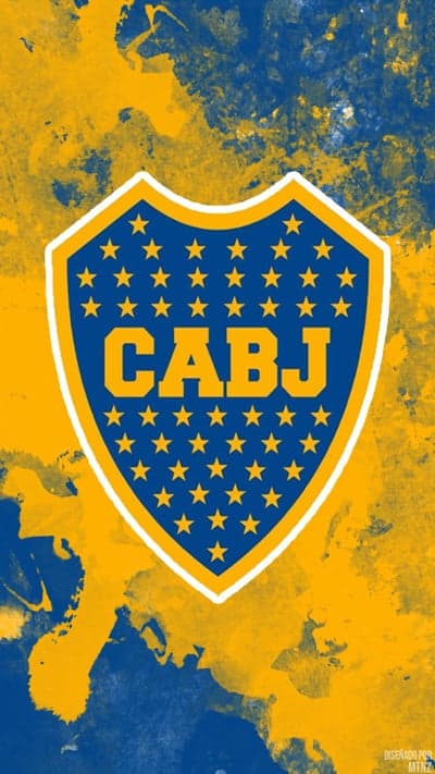Boca Juniors CABJ Shield with Blue and Yellow Grunge Background