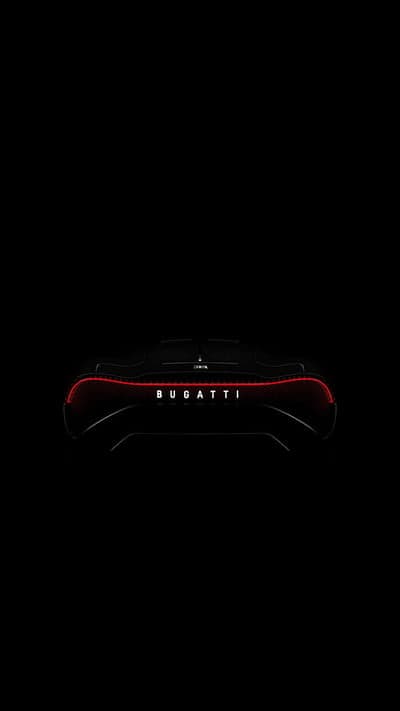 Minimalist Bugatti Rear Logo Black Mobile Background