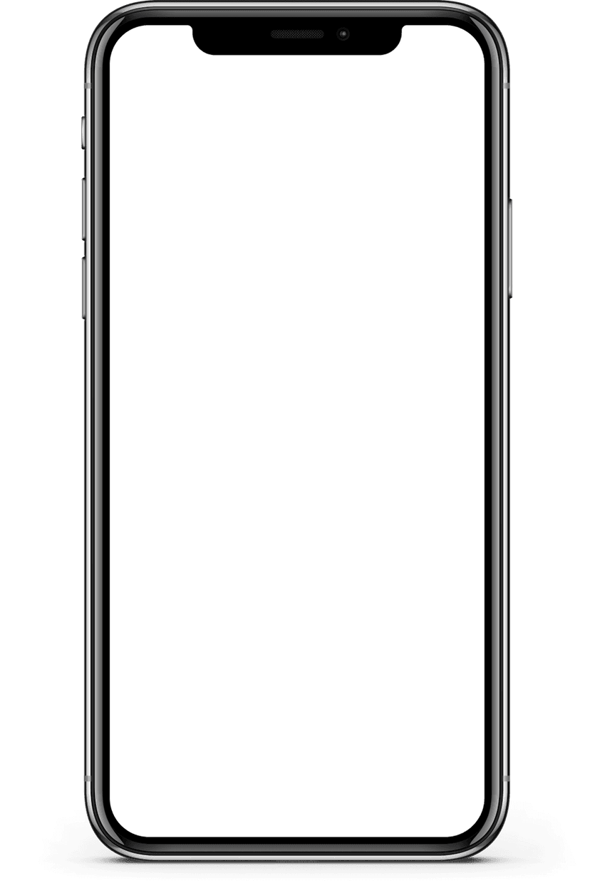 iPhone X and 5s smartphones in protective cases tilted at a perspective angle against a transparent background.