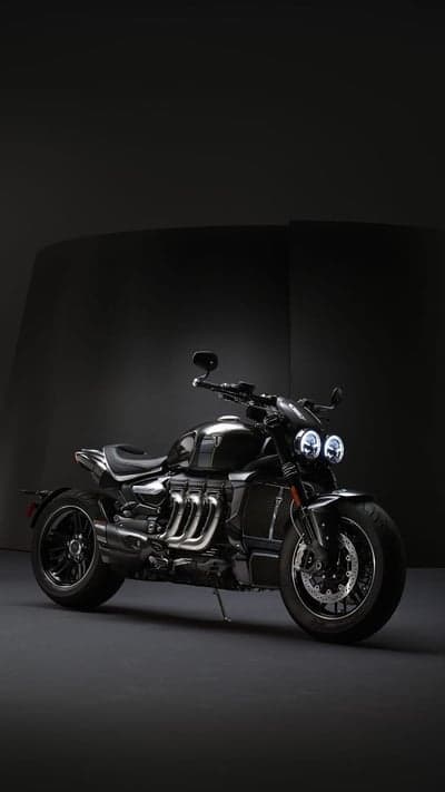 Stealth Black Triumph Rocket 3 Motorcycle Phone Background