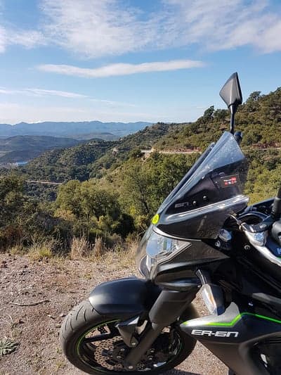 Adventure Motorcycle Mountain Pass Mobile Background