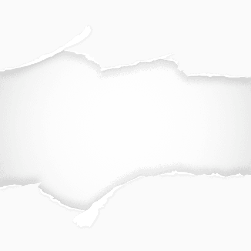 Torn paper background rectangle featuring white matte texture and sharp angled edges on a transparent field.